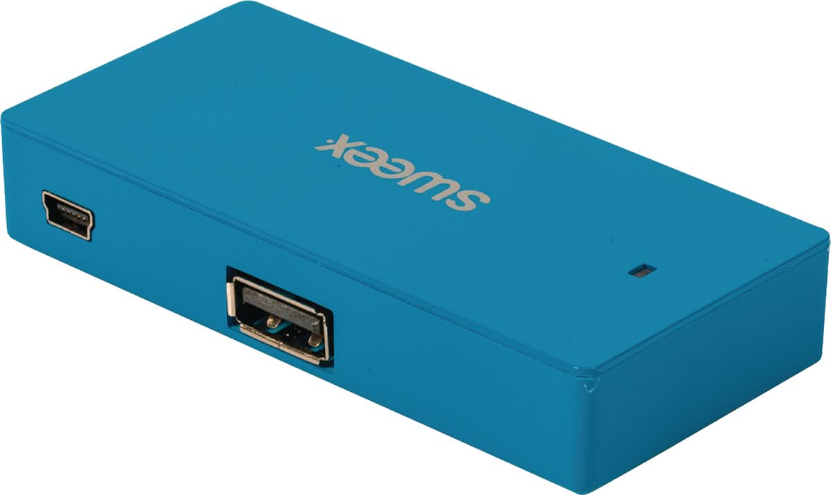 4 Poorten Hub USB 2.0 Blauw