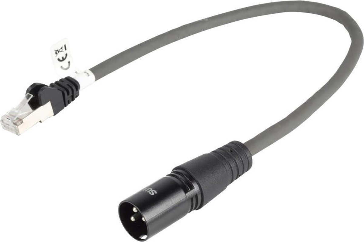 Sweex SWOP15700E03 Xlr Digitale Kabel Xlr 3-pins Male - Rj45-connector Male 0.30 M Donkergrijs