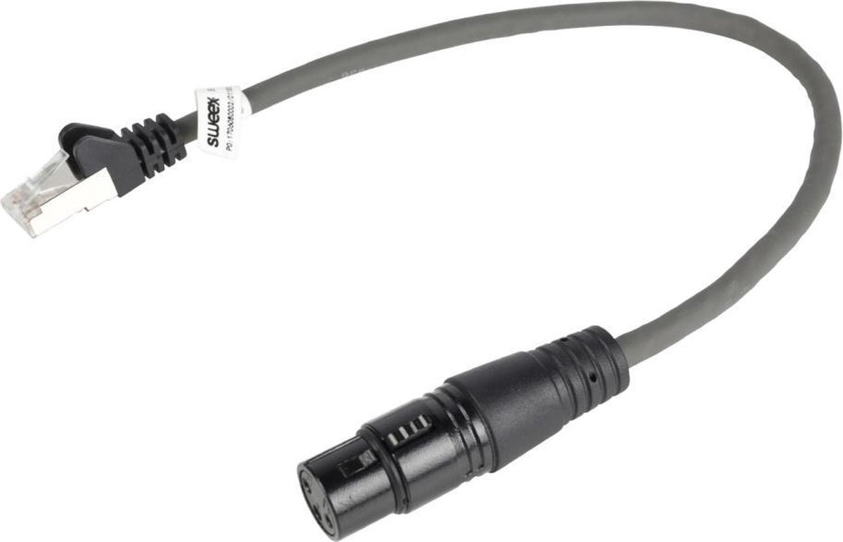 Sweex SWOP15710E03 Xlr Digitale Kabel Xlr 3-pins Female - Rj45-connector Male 0.30 M Donkergrijs