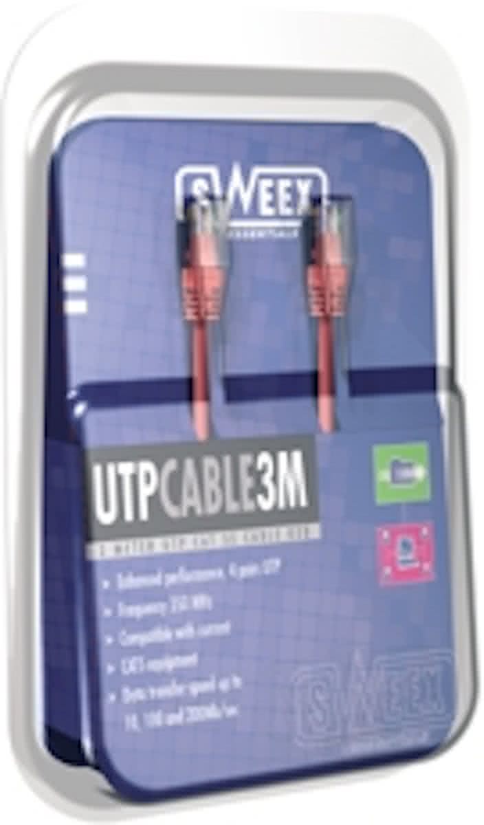 Sweex UTP Cat.5E Cable 3M Yellow 3m Geel netwerkkabel