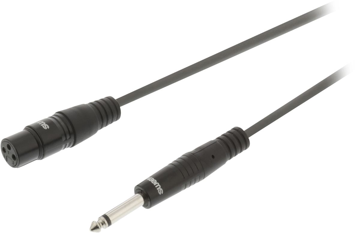 Sweex XLR (v) - 6,35mm Jack mono (m) audiokabel - 5 meter