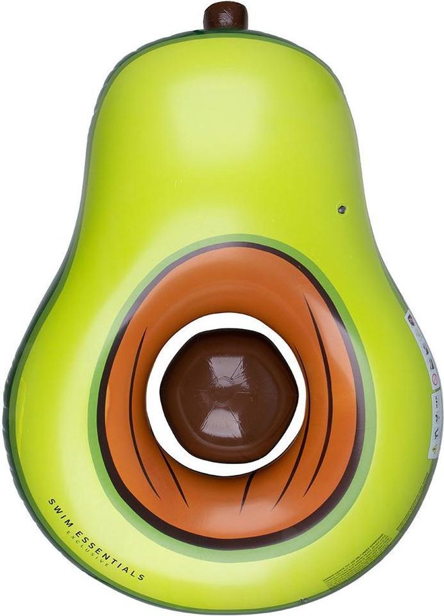 Swim Essentials - Opblaasbare Avocado Luchtbed Groot XL met strandbal pit