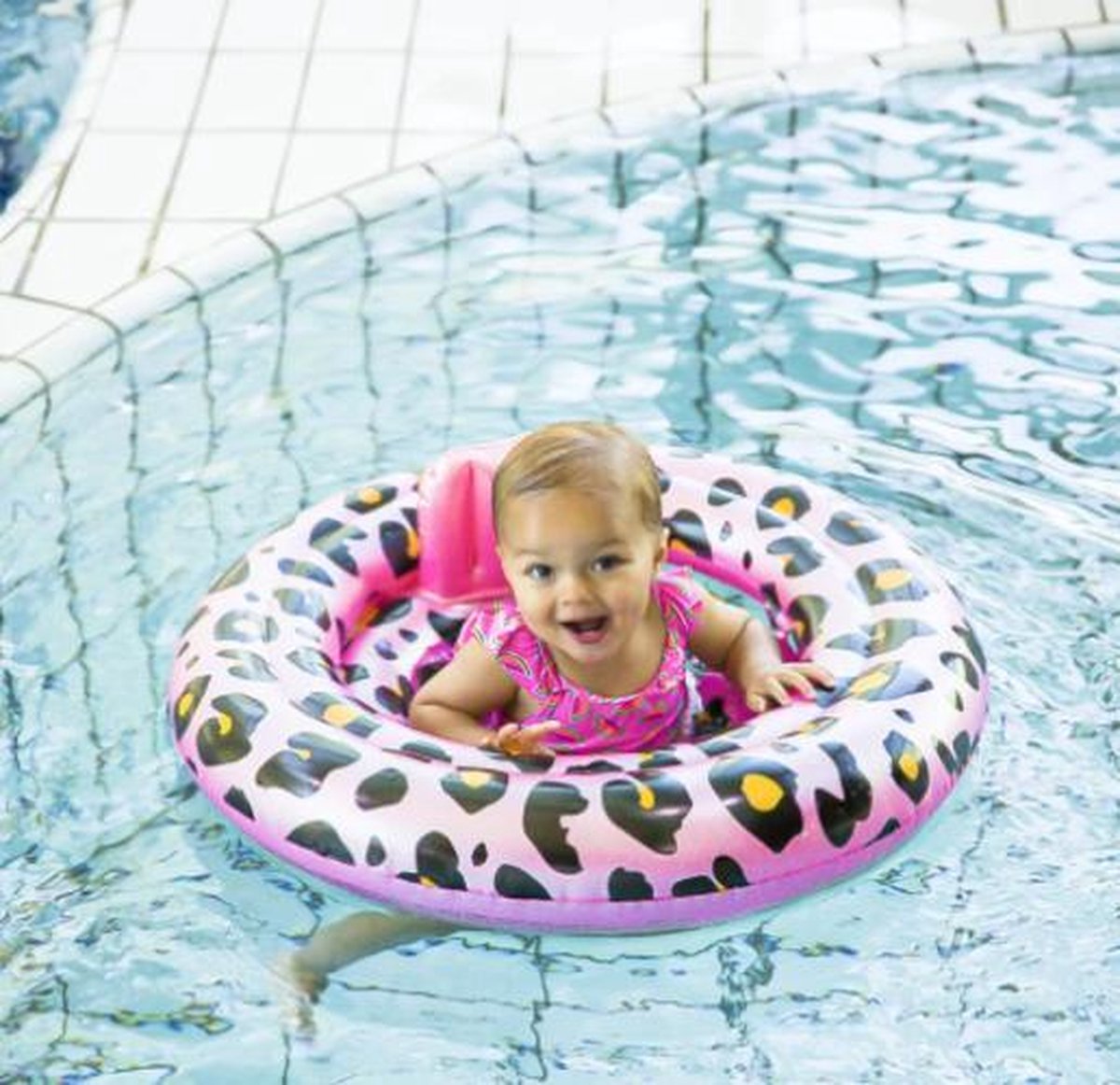 Swim Essentials Baby Float - Panterprint Rose - Zwemtrainer