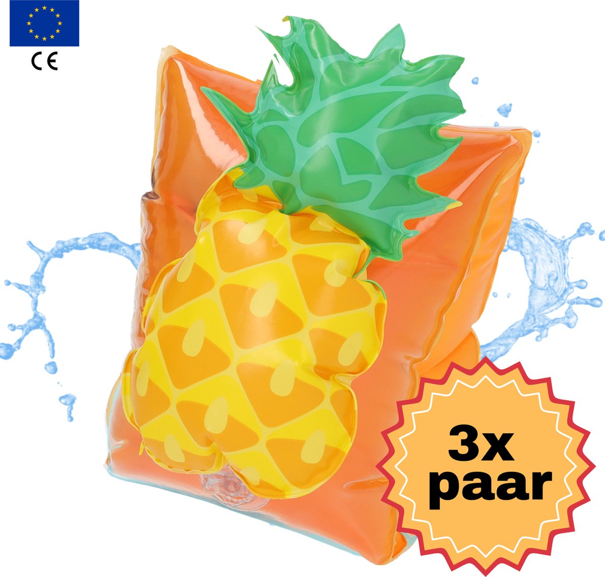  ® Zwembandjes - Zwembandjes - Zwemveiligheid - Zwemvest - Ananas - 0-15 kg - 3 paar