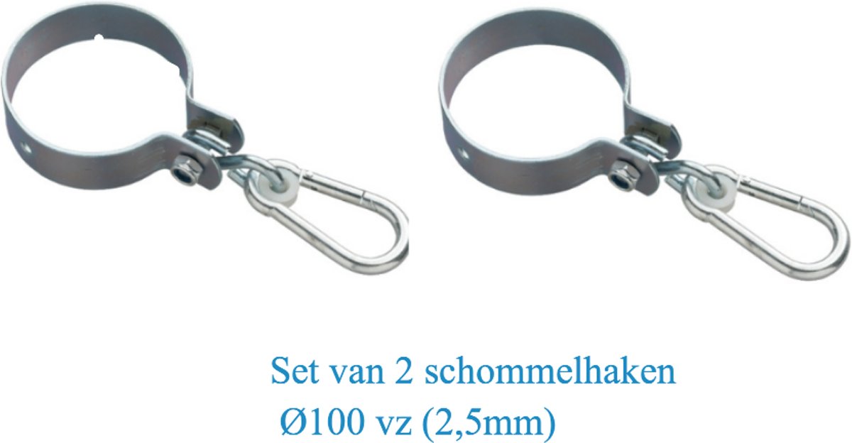 Schommelhaak rond, 2 stuks, Ø100 vz (2,5mm)