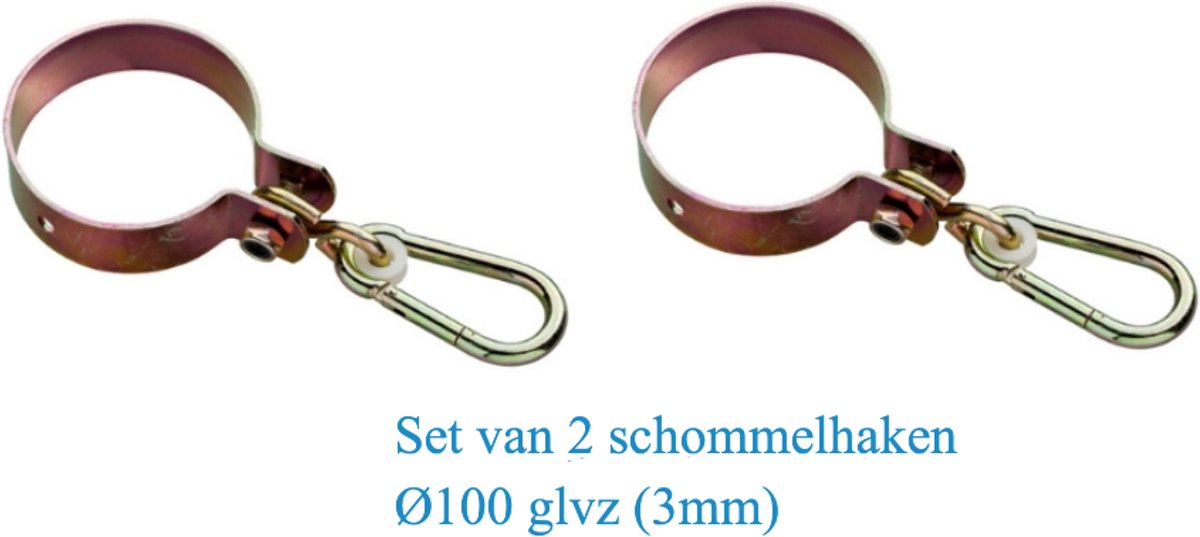 Schommelhaak rond 2 stuks,  Ø100 glvz (3mm)