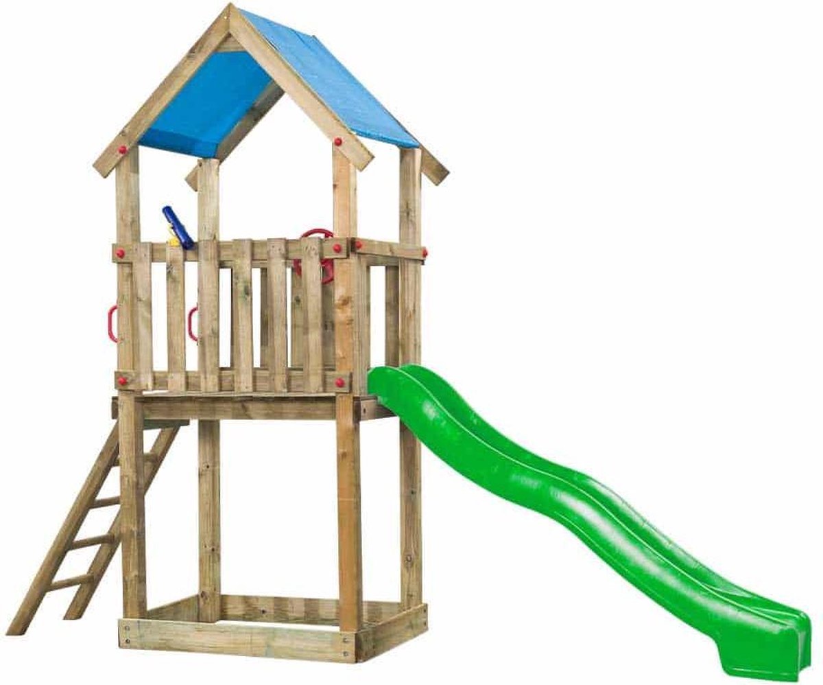 SwingKing Speeltoestel Lizzy + glijbaan Appelgroen    - 90x390x290cm