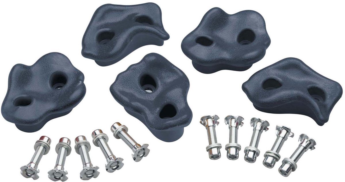   klimstenen set - klimwand speelgoed - 5 stuks antraciet multi.