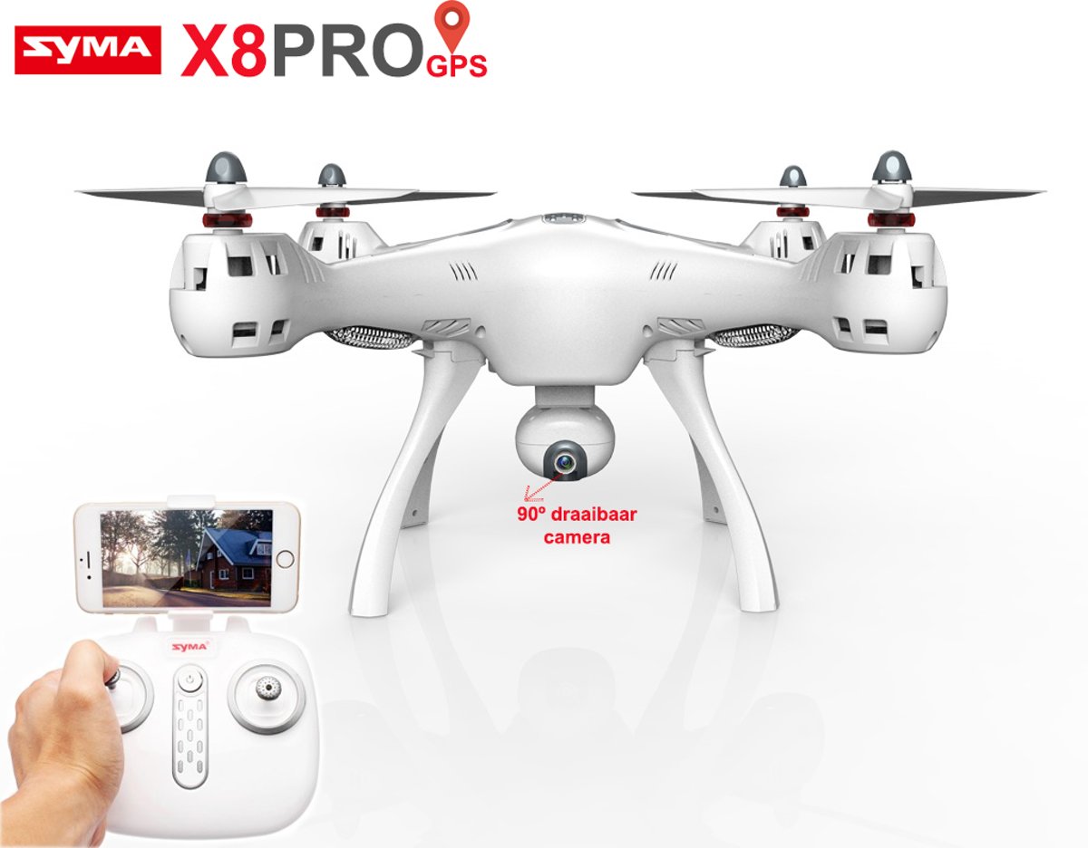 DRONE - QUADCOPTER / SYMA X8 Pro drone met GPS + FPV live camera drone