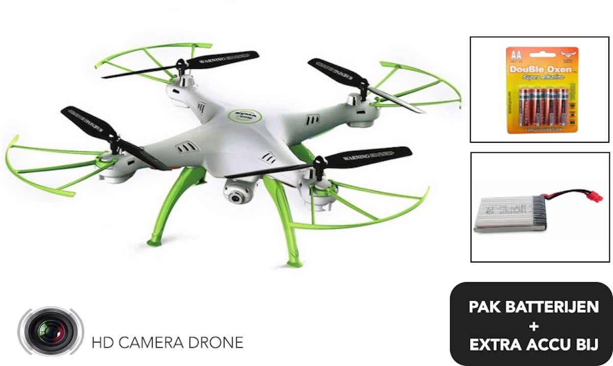 Drone -SYMA X5HC HD CAMERA + extra accu en batterijen (wit)