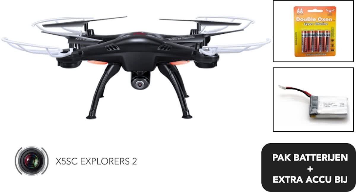 Drone -SYMA X5SC HD CAMERA + extra accu en pak batterijen (black)