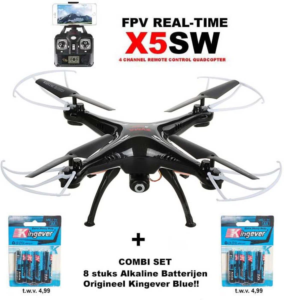 Originele Syma X5SW Drone Quadcopter WiFi FPV Met 2K Camera zwart