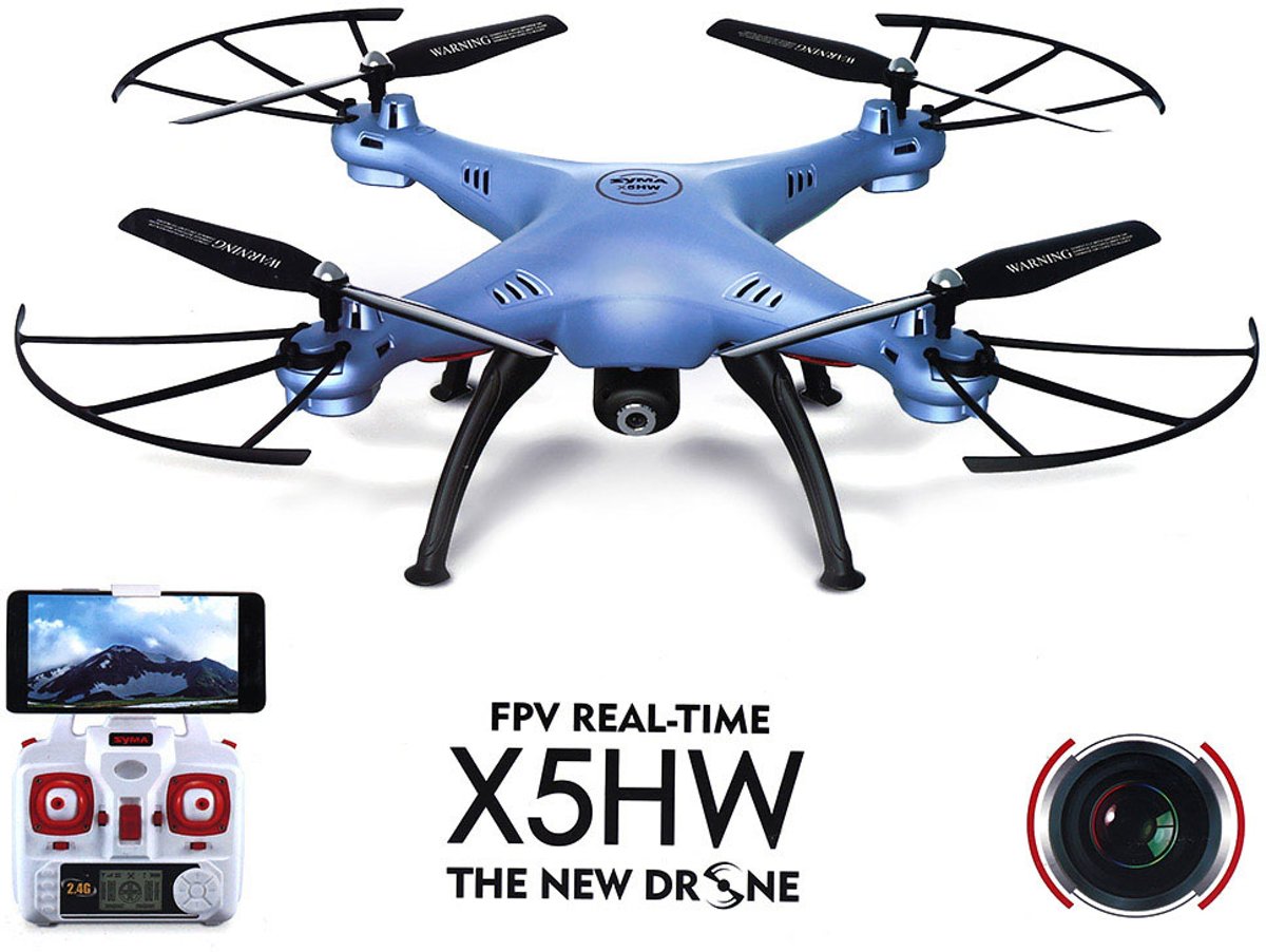 Syma X5HW drone met HD camera FPV live wifi quadcopter -blauw