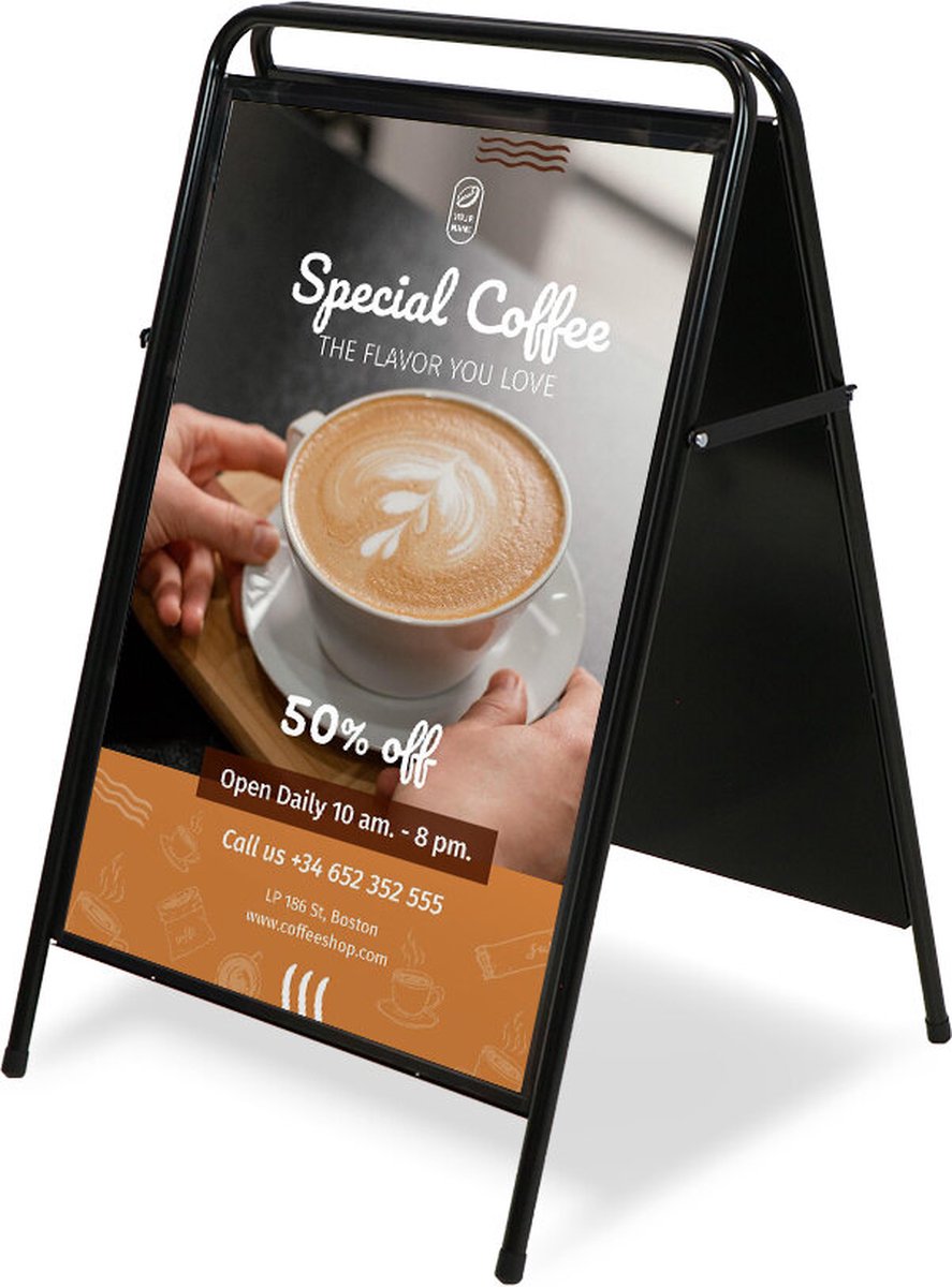   A Board Elegant Steel 50 X 70 cm - ZPES50X70BL