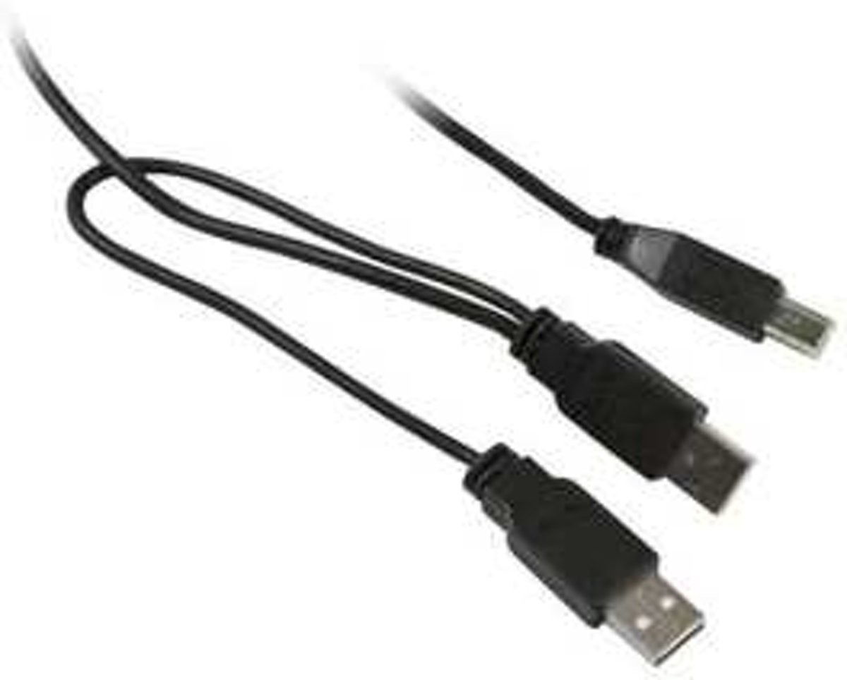 Synergy 21 S215325 USB-kabel 1 m 2.0 USB B 2 x USB A Zwart