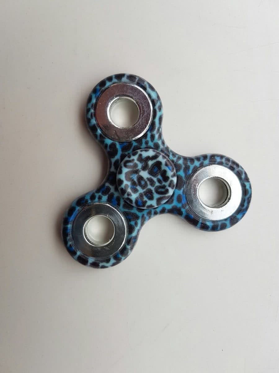 Fidget Spinner Tijgerprint Blauw - 3 STUKS!!!!!