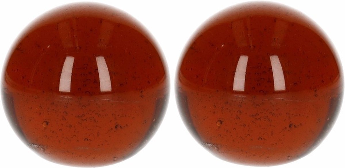 Knikkers XXl formaat - 2x - koper - dia 6 cm - Bonken - Mega grote knikkers speelgoed