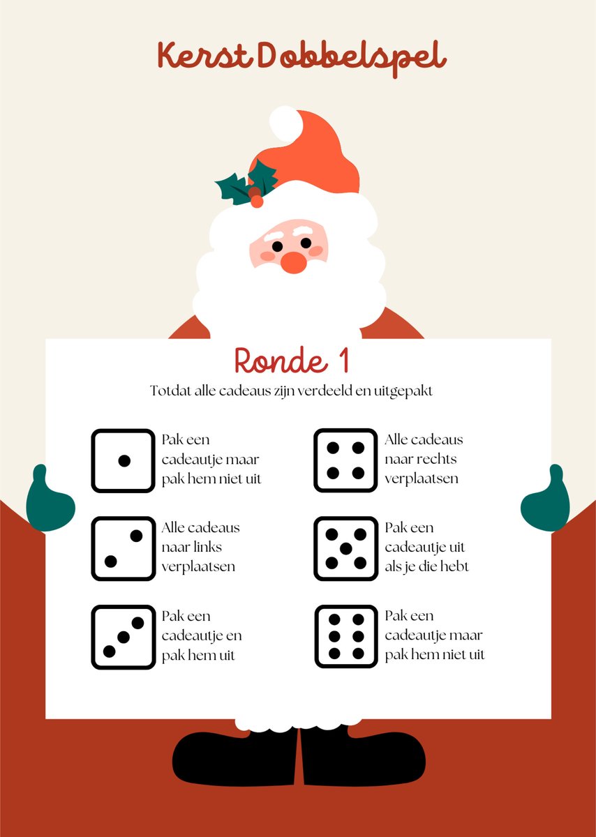 T&F Creations Kerstspel set - dobbelspel - incl foam dobbelsteen - rood