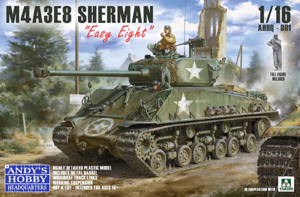 1:16 Andys Hobby Headquarters 001 M4A3E8 Sherman - Easy Eight Plastic kit