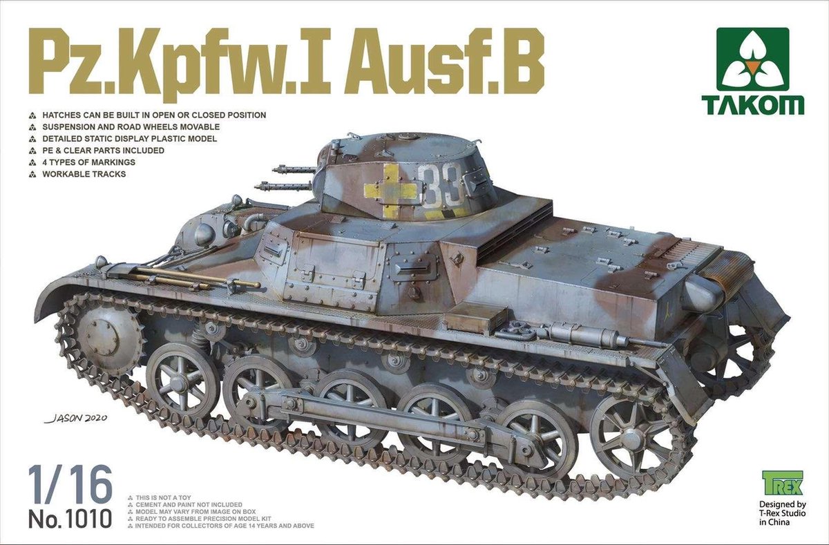 1:16 Takom 1010 Pz.Kpfw.I Ausf.B Plastic kit