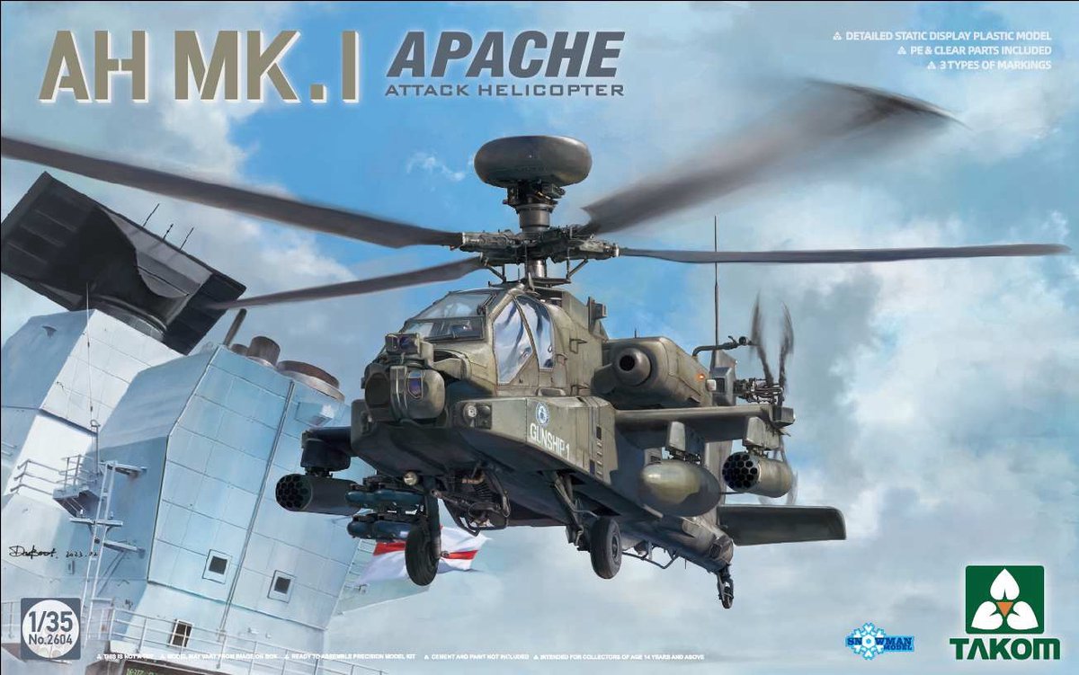 1:35 Takom 2604 AH Mk. 1 Apache - Attack Helicopter Plastic kit