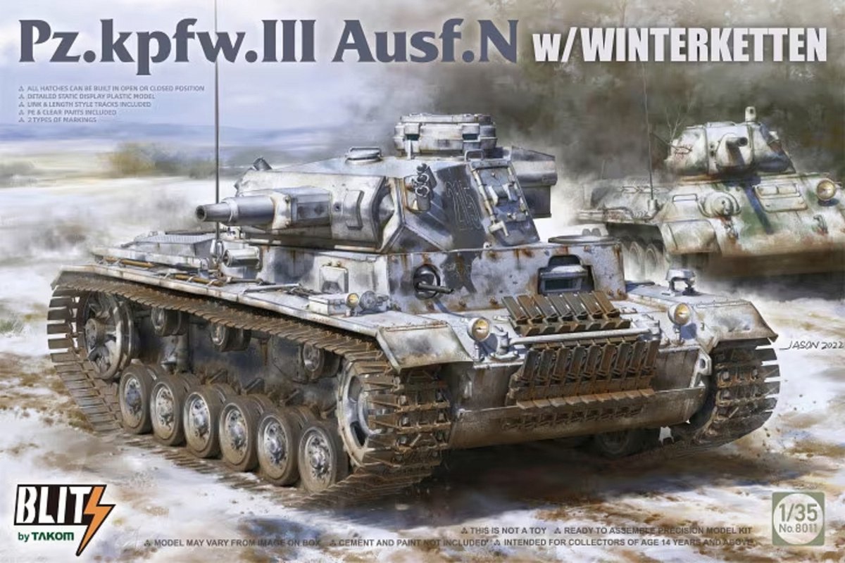 1:35 Takom 8011 Pz.Kpfw. Ill Ausf. N - w/Winterketten Plastic kit