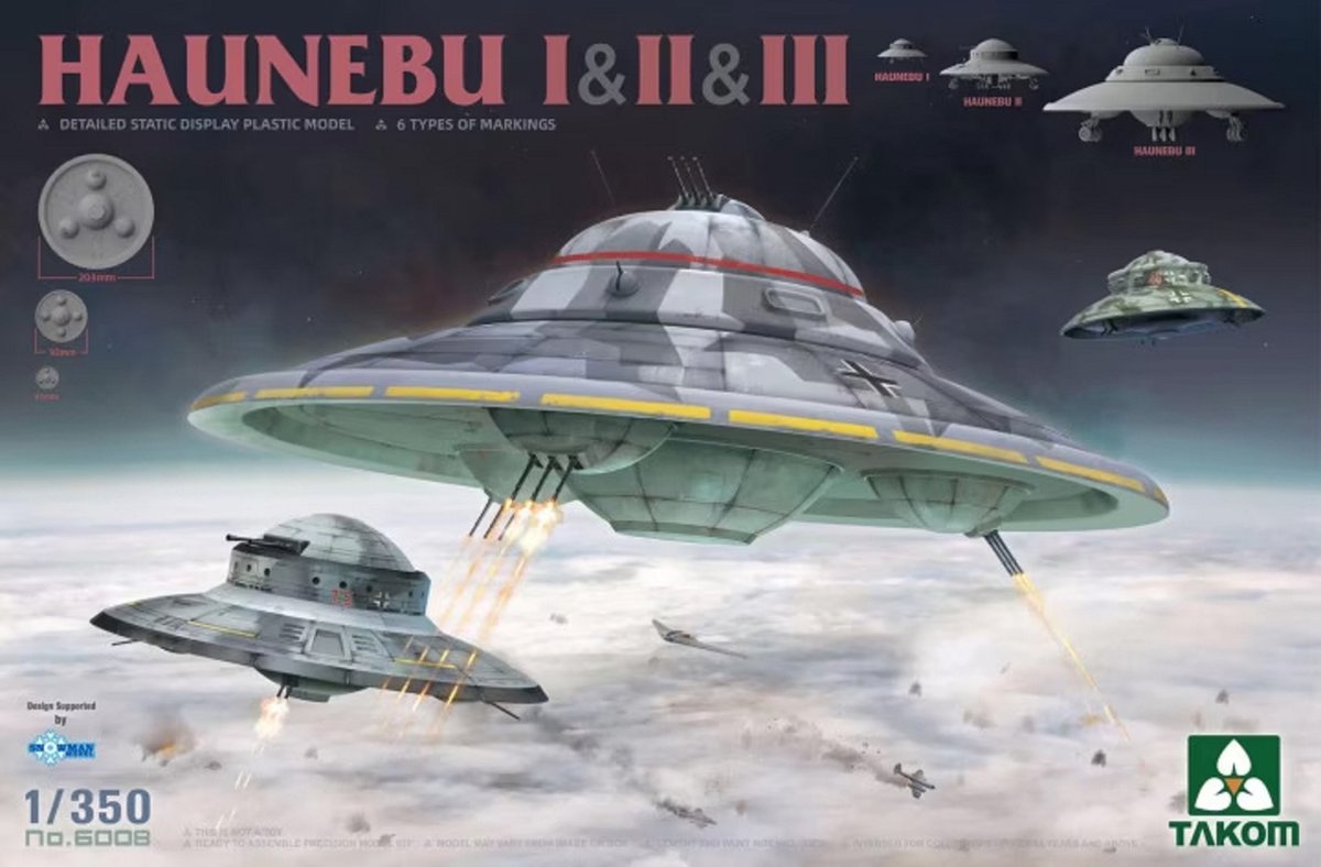 1:350 Takom 6008 Haunebu I, II, III Plastic kit