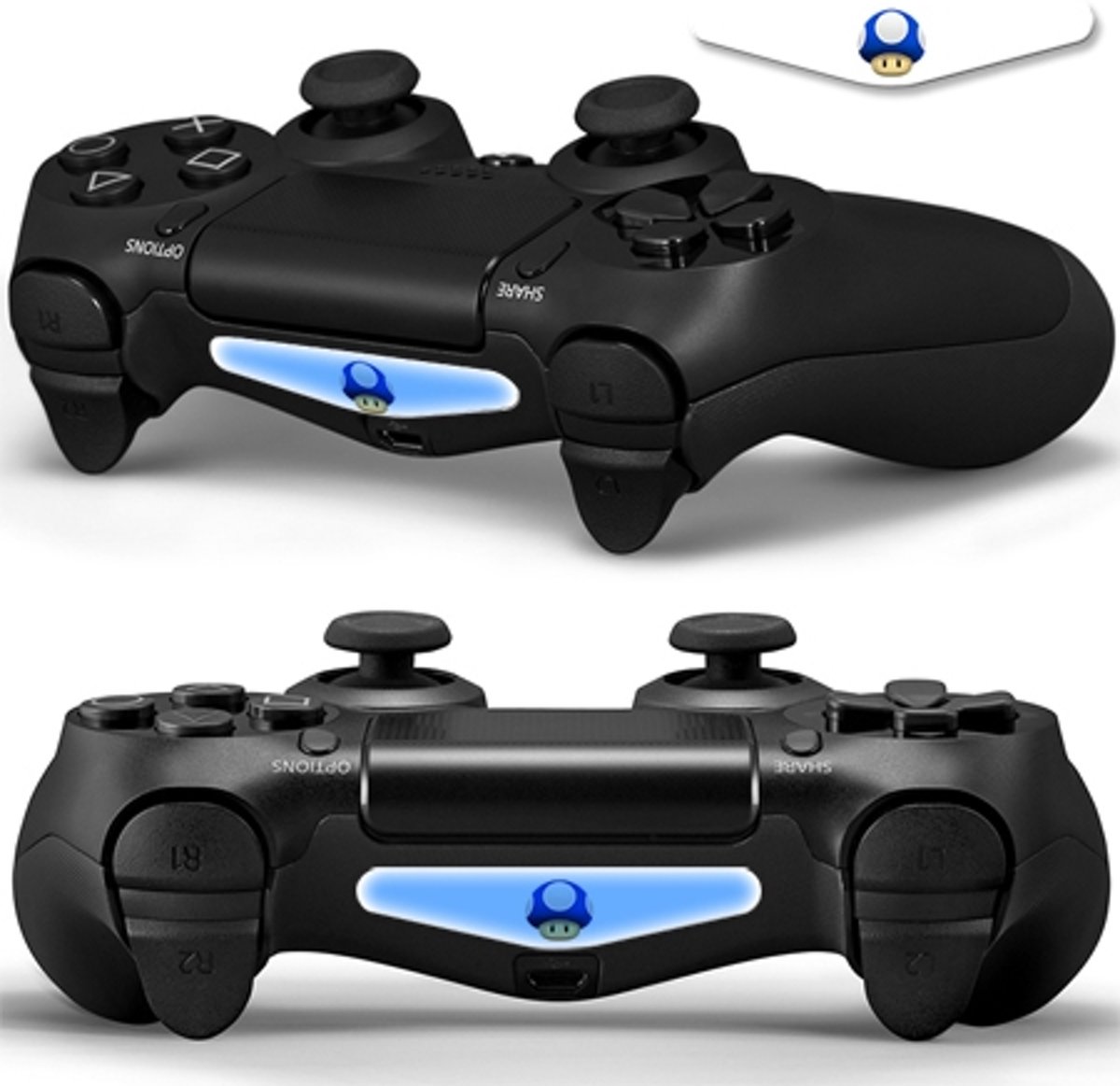 GameID PS4 Controller LED Light Bar Sticker - Super Mario Blue Baby Mini Mushroom