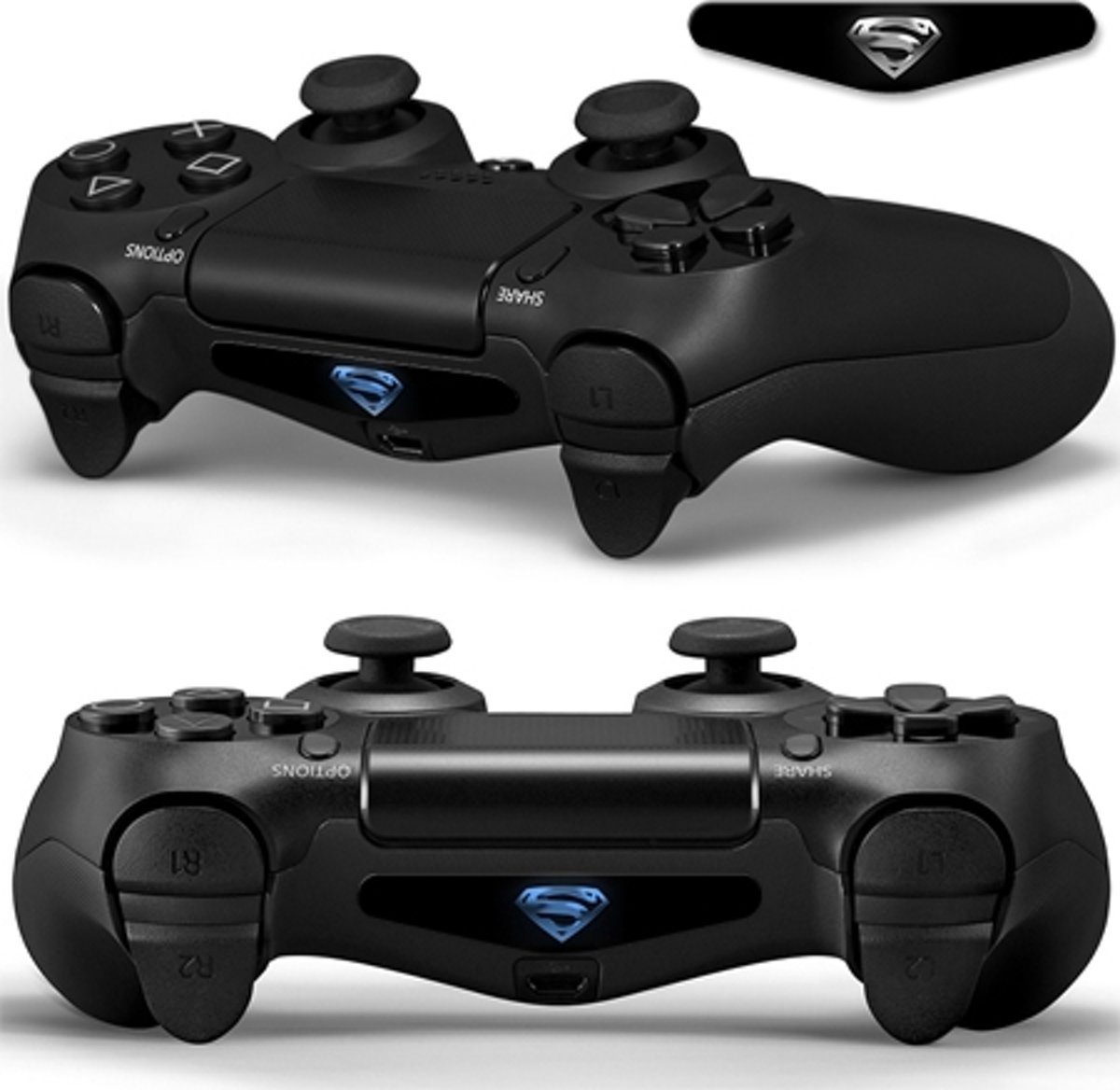 GameID PS4 Controller LED Light Bar Sticker - Superman Logo Metallic Silver