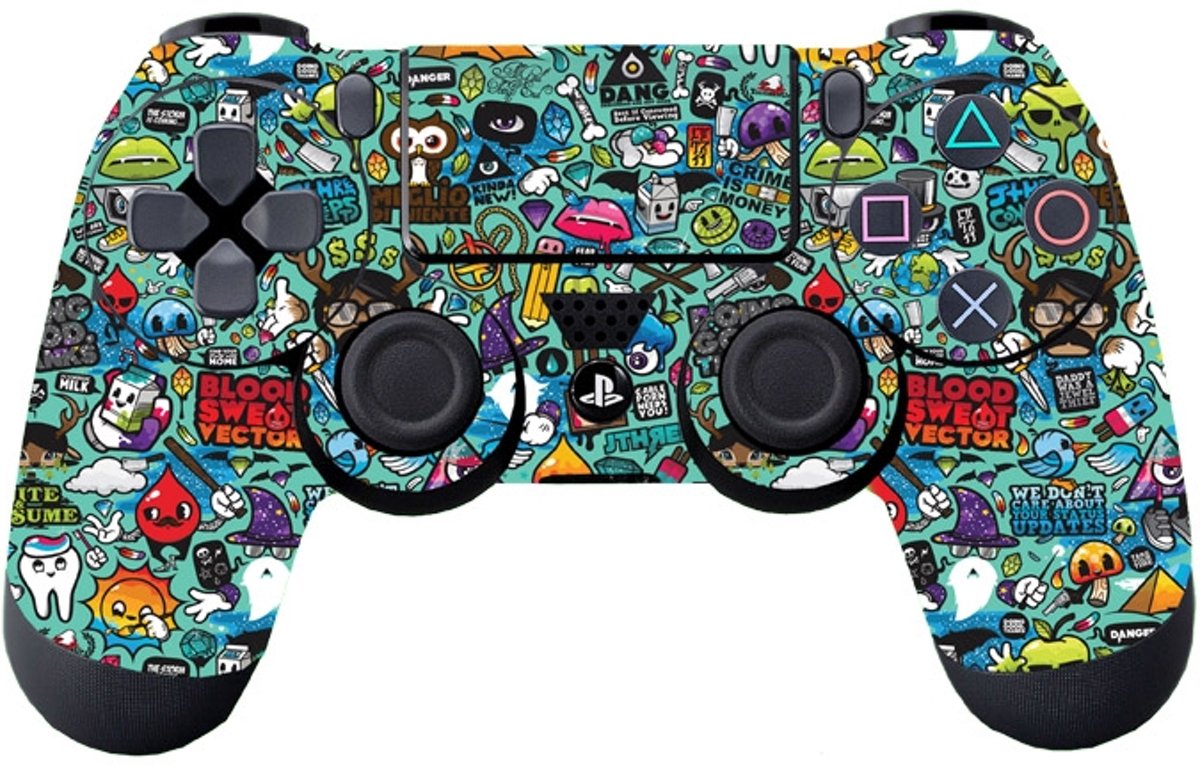 GameID PS4 Dualshock 4 Controller Skin Sticker - Lollipop Blue Mesh