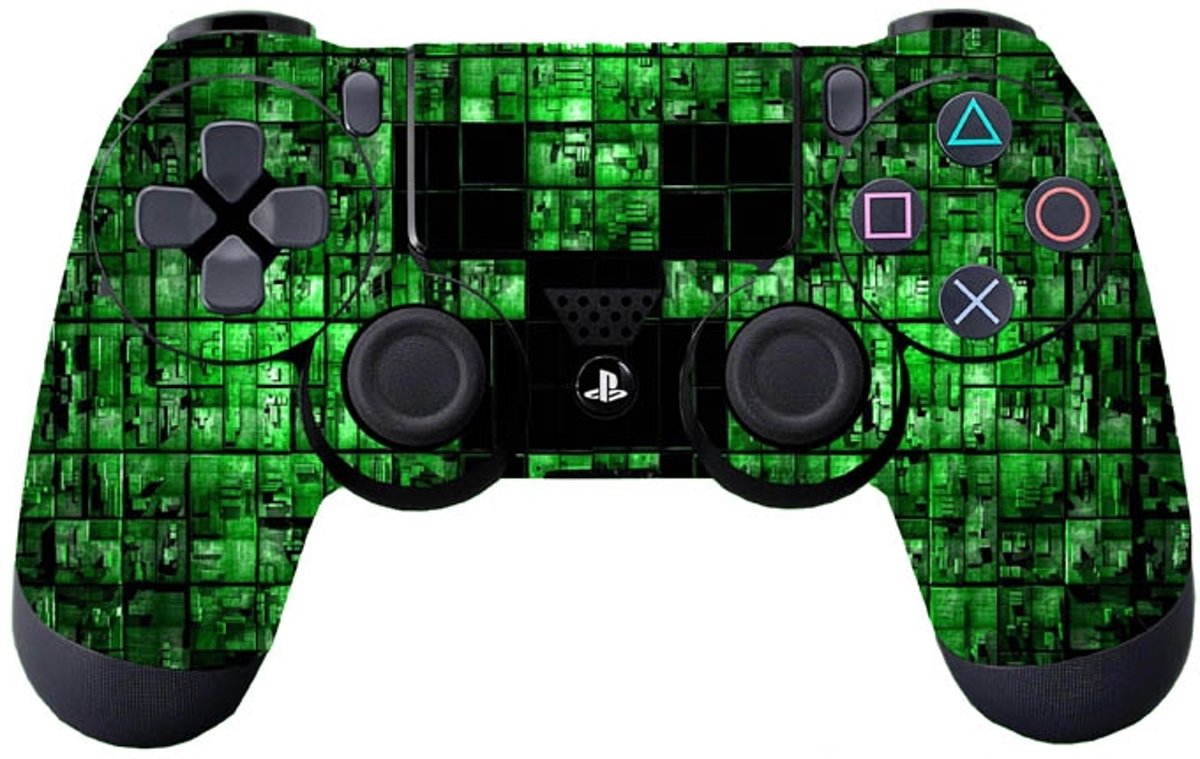 GameID PS4 Dualshock 4 Controller Skin Sticker - Minecraft Creeper Grids