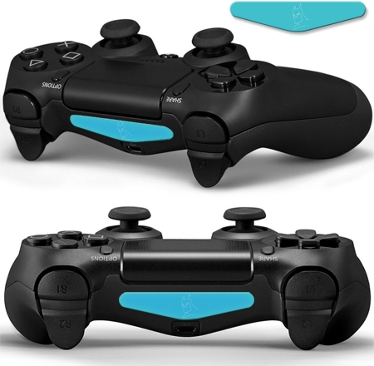 GameID PS4 Game Controller LED Sticker - Blue Color Cartoon Batman