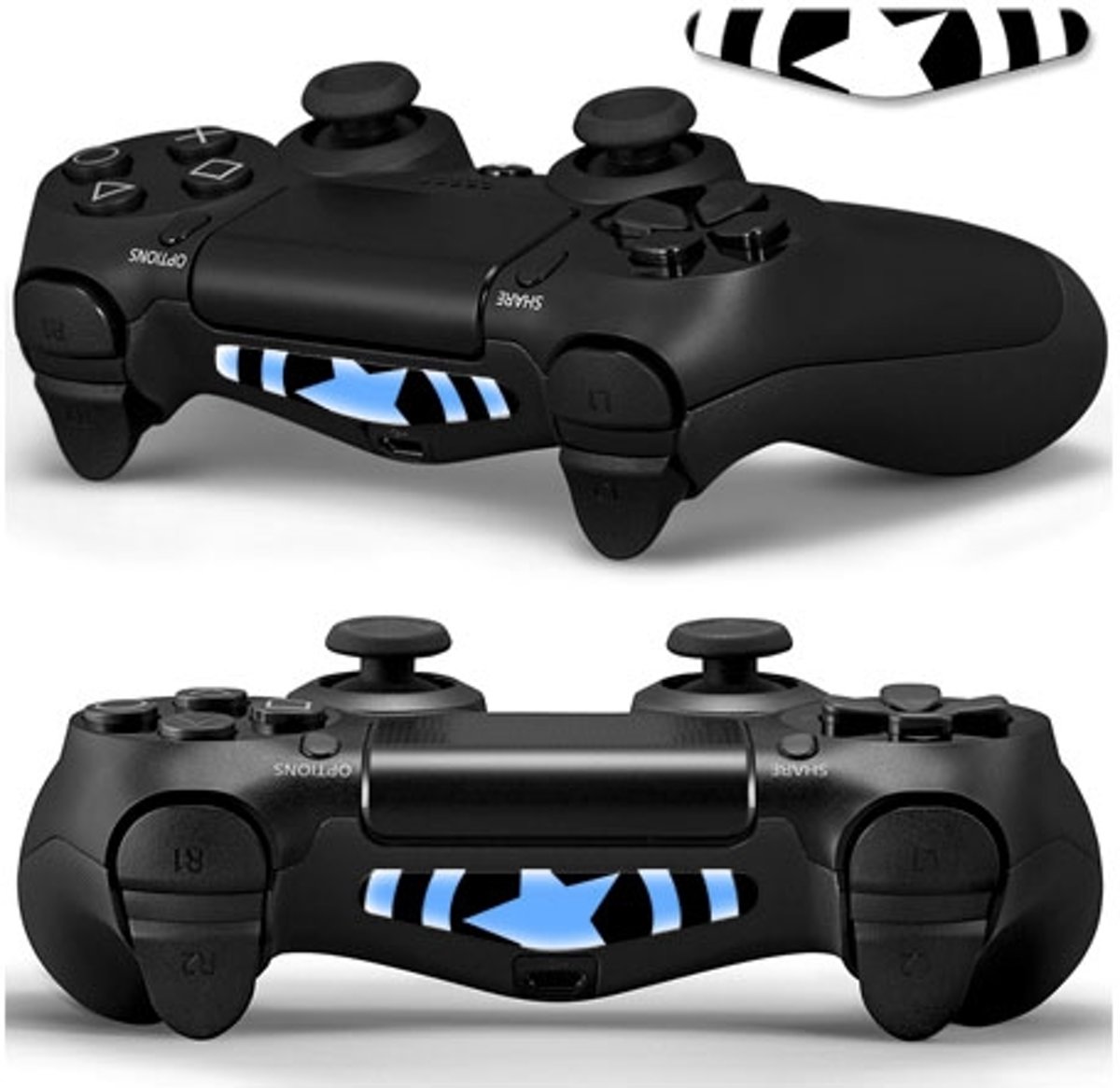 GameID PS4 Game Controller LED Sticker - Captain America Shield Black White