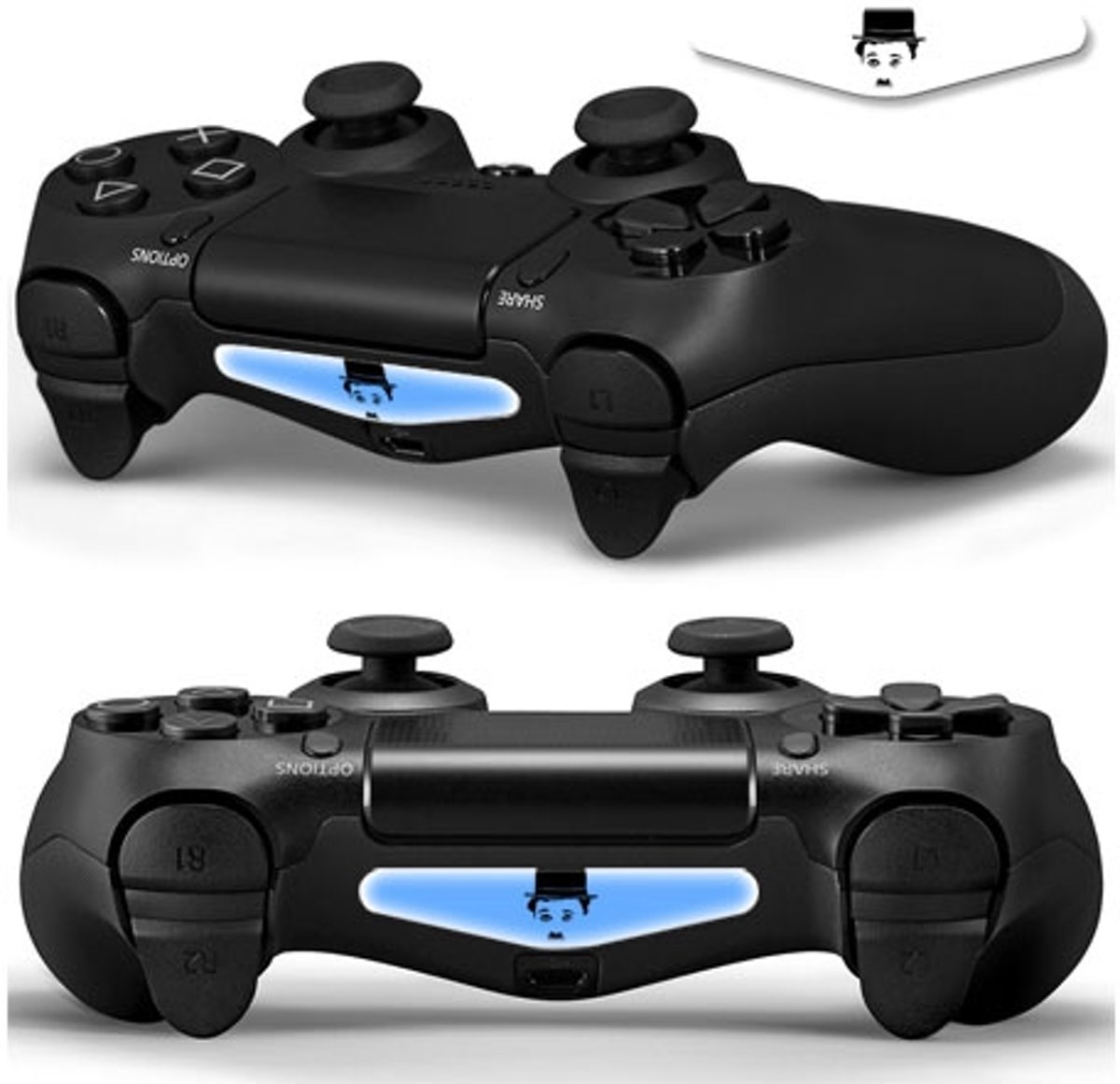 GameID PS4 Game Controller LED Sticker - Charlie Chaplin