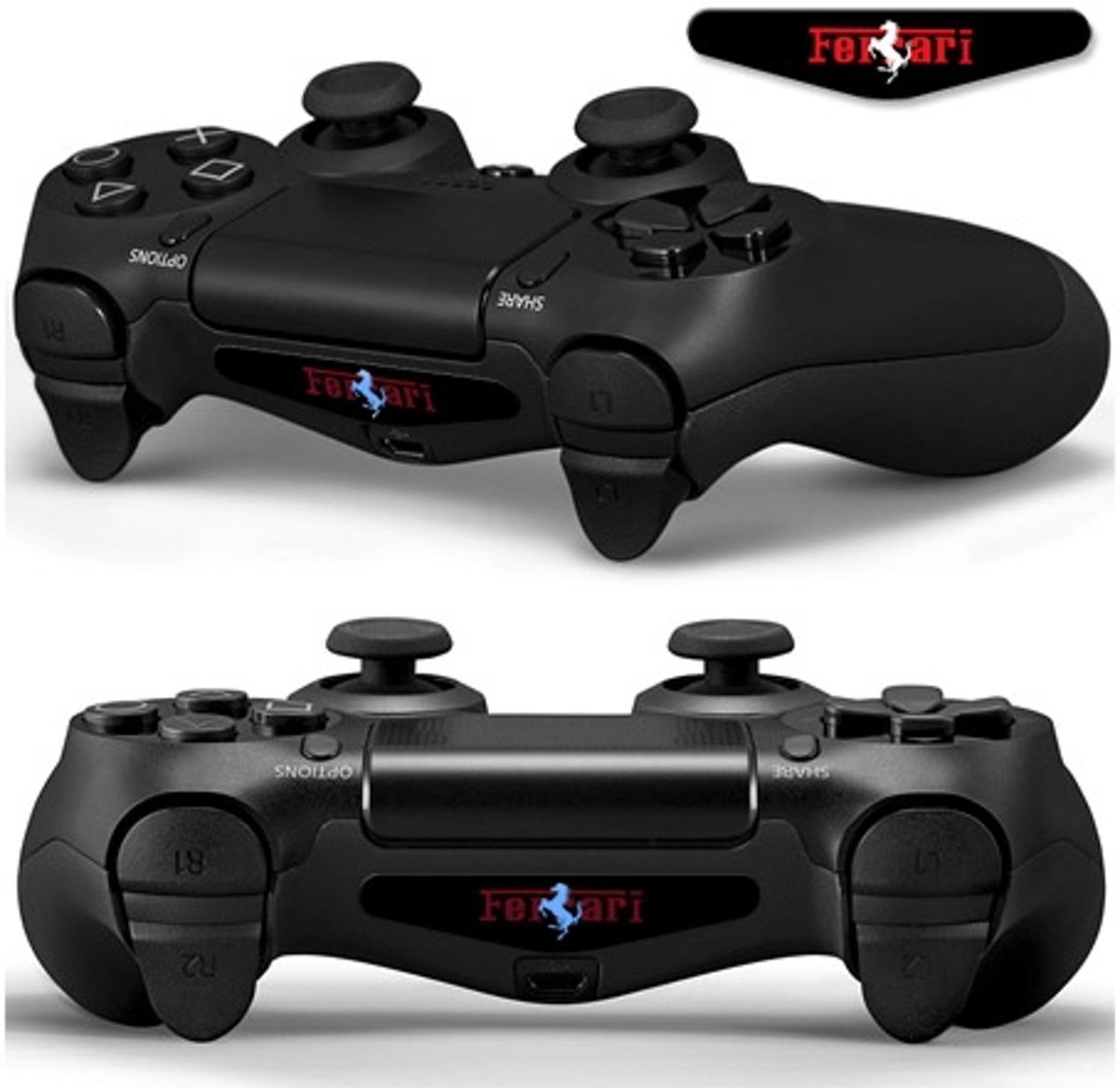 GameID PS4 Game Controller LED Sticker - Ferrari Classic