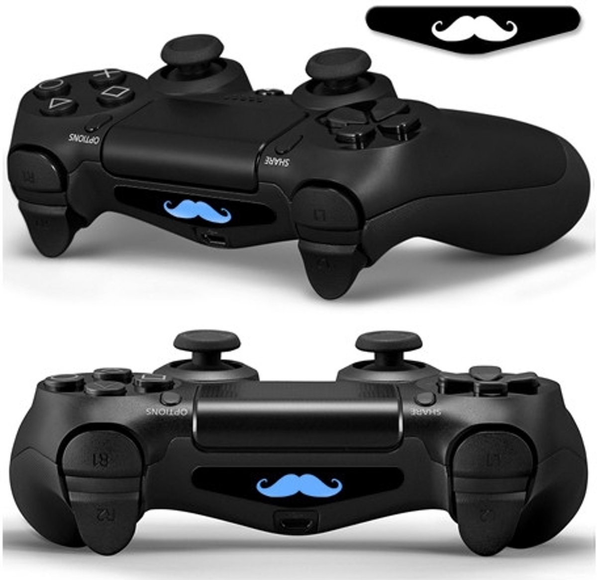 GameID PS4 Game Controller LED Sticker - Mr. Mustache