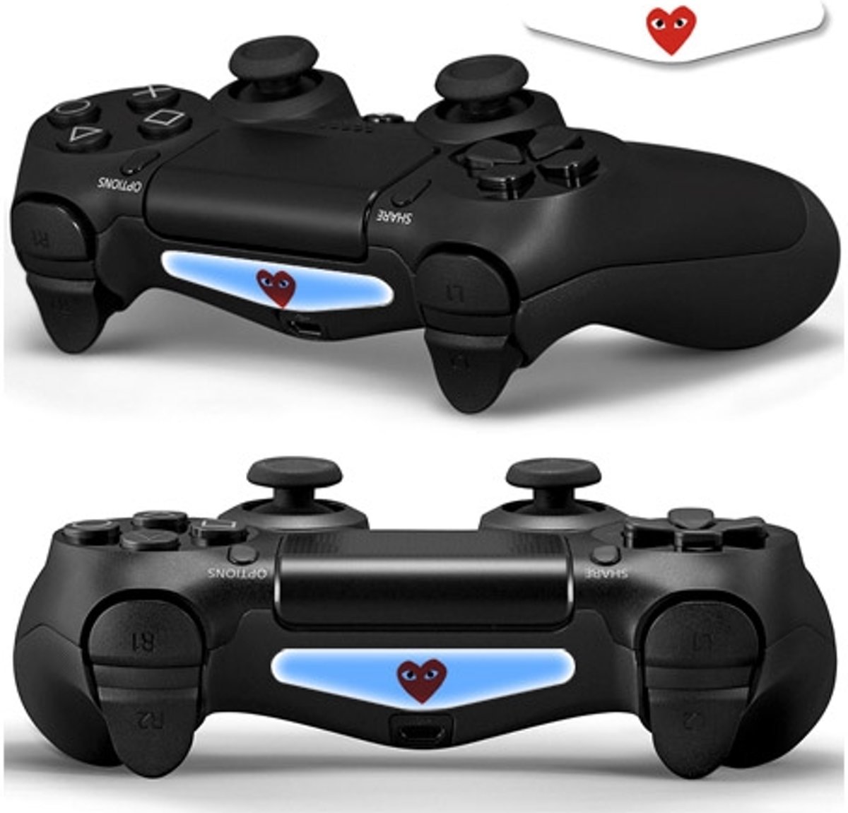 GameID PS4 Game Controller LED Sticker - Mr. Valentine Heart