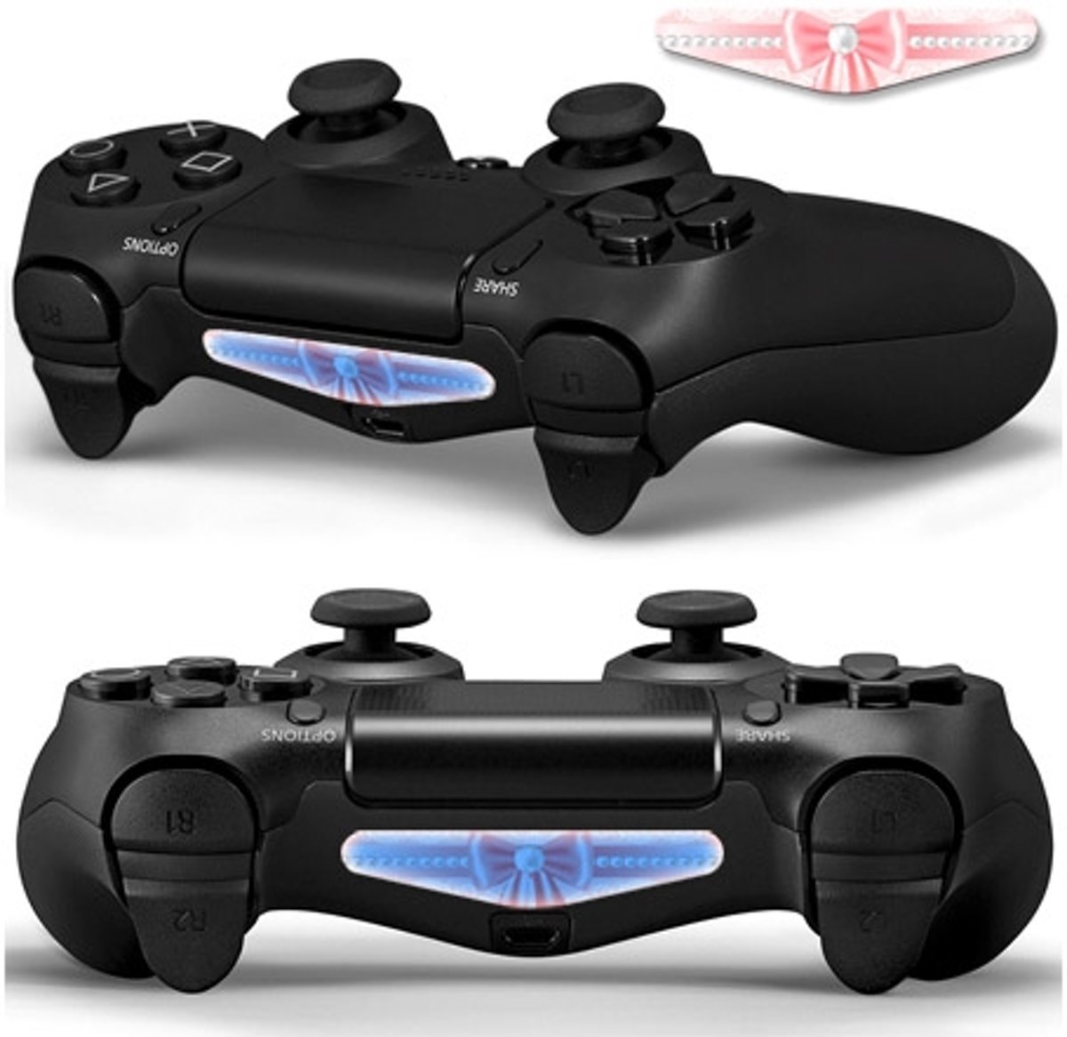 GameID PS4 Game Controller LED Sticker – Pinky Ribbon Princess