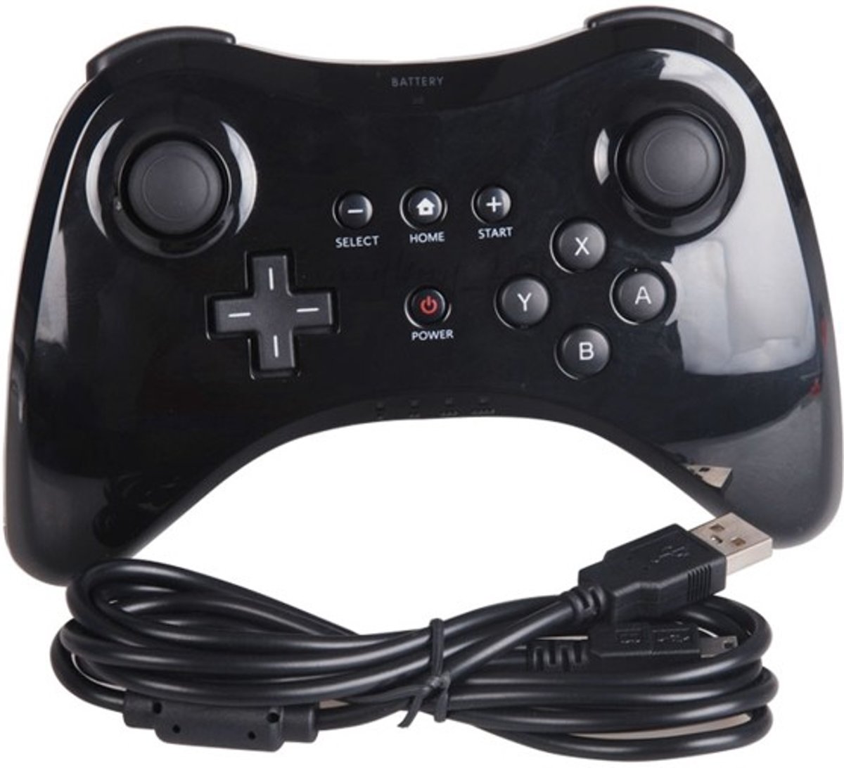 MaxGaming Nintendo Wii U Pro Controller - Zwart