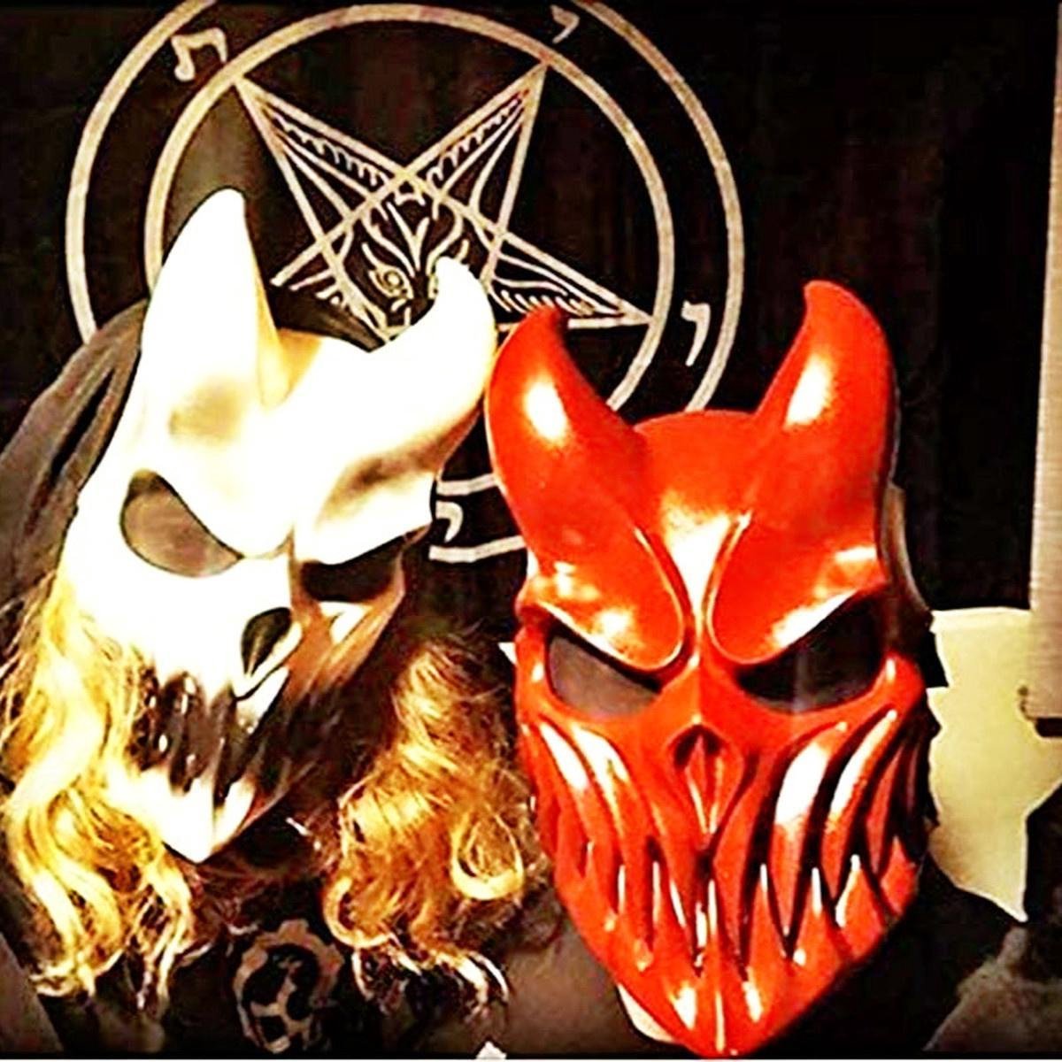 TBG™ Cosplay Masker - Demon Maskers - Verschrikkelijk - Gezichtsmaskers - voor Halloween Props Kostuums - Volwassen - Wit - Onbeweeglijke mond