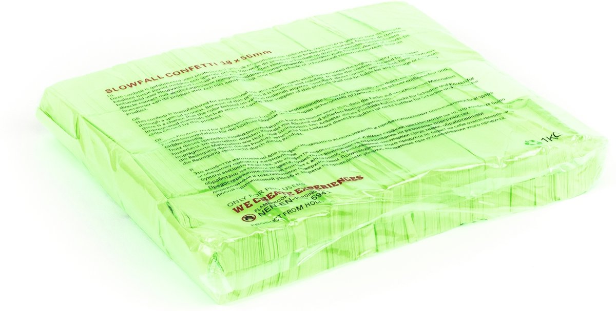 TCM FX Slowfall Confetti rectangular 55x18mm, neon-green, uv act