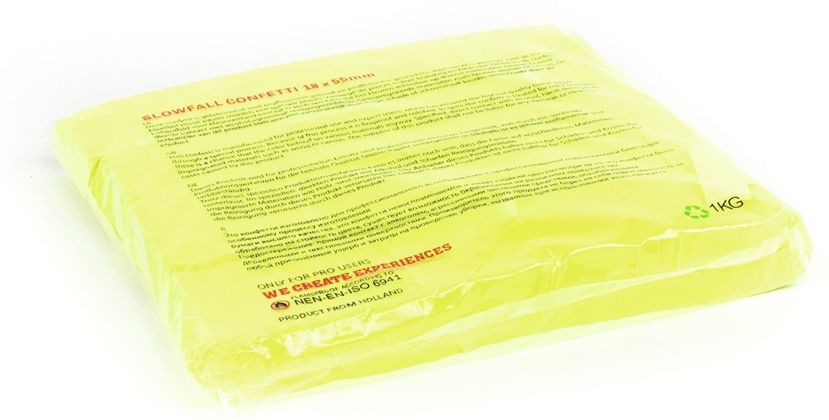 TCM FX Slowfall Confetti rectangular 55x18mm, neon-yellow, uv ac