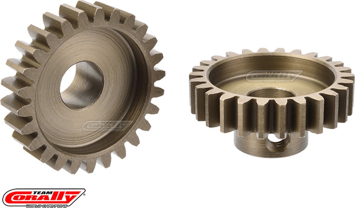 Team Corally - M1.0 Pinion – Short Wide Teeth – Hardened Steel - 26 Teeth - Shaft Dia. 8mm