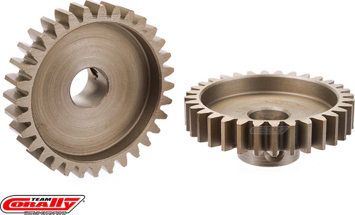 Team Corally - M1.0 Pinion – Short Wide Teeth – Hardened Steel - 32 Teeth - Shaft Dia. 8mm