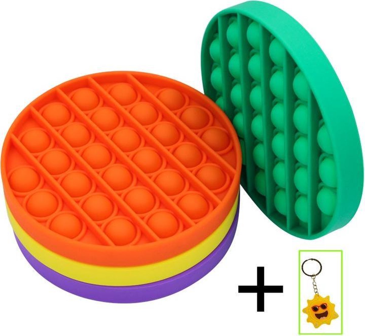 FIDGET TOY POP IT 1 X GEEL + 1GRATIS sleutelhanger ORIGINELE Fidget toys - TFS® - Fidget speelgoed - Stress speelgoed - Stress verlagend - Fidget toys POP IT Tiktok - Bubble pop - Anti stress - Beste kwaliteit - Pop it toy - Leuk