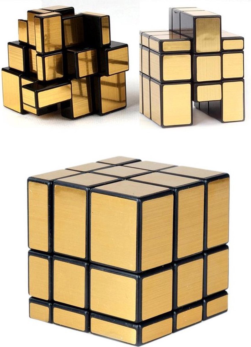 Kubus puzzel gouden breinbreker goud. 5,7 cm