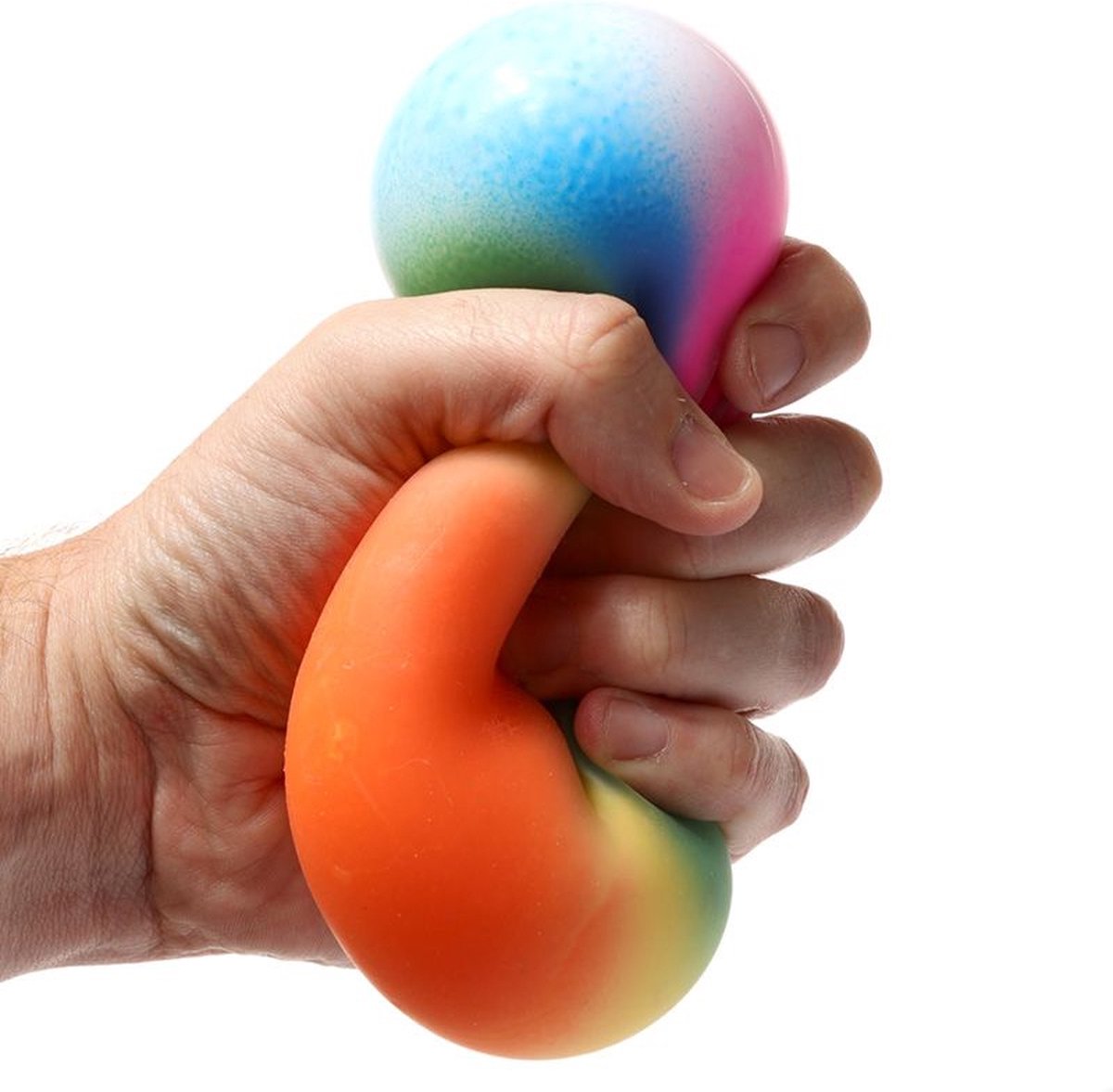 Regenboog anti stress bal 9 cm XL