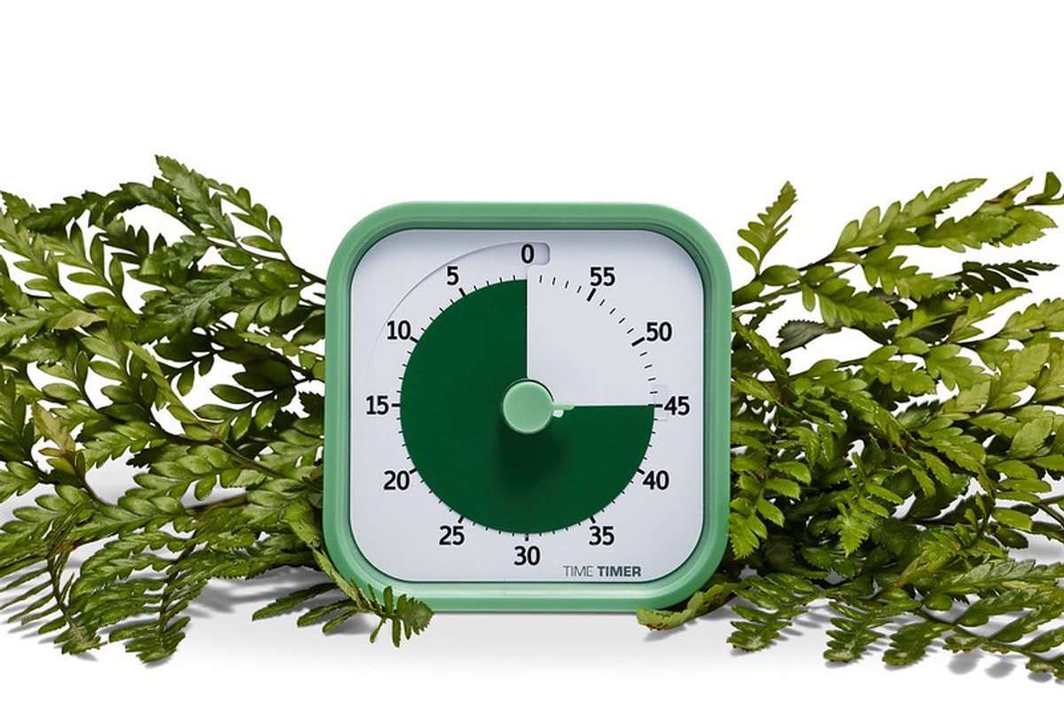 Time Timer® MOD HOME EDITION - kleur Fern Green - 60 Minuten visuele timer - INCLUSIEF COVER FERN GREEN - combiset