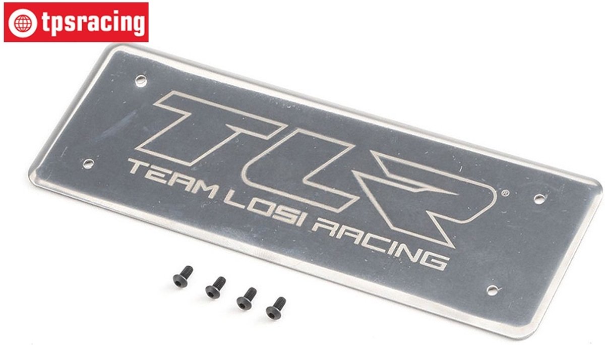 TLR251009 Accu box hitte schild (TLR 5IVE-B), (Aluminium), 1 st.