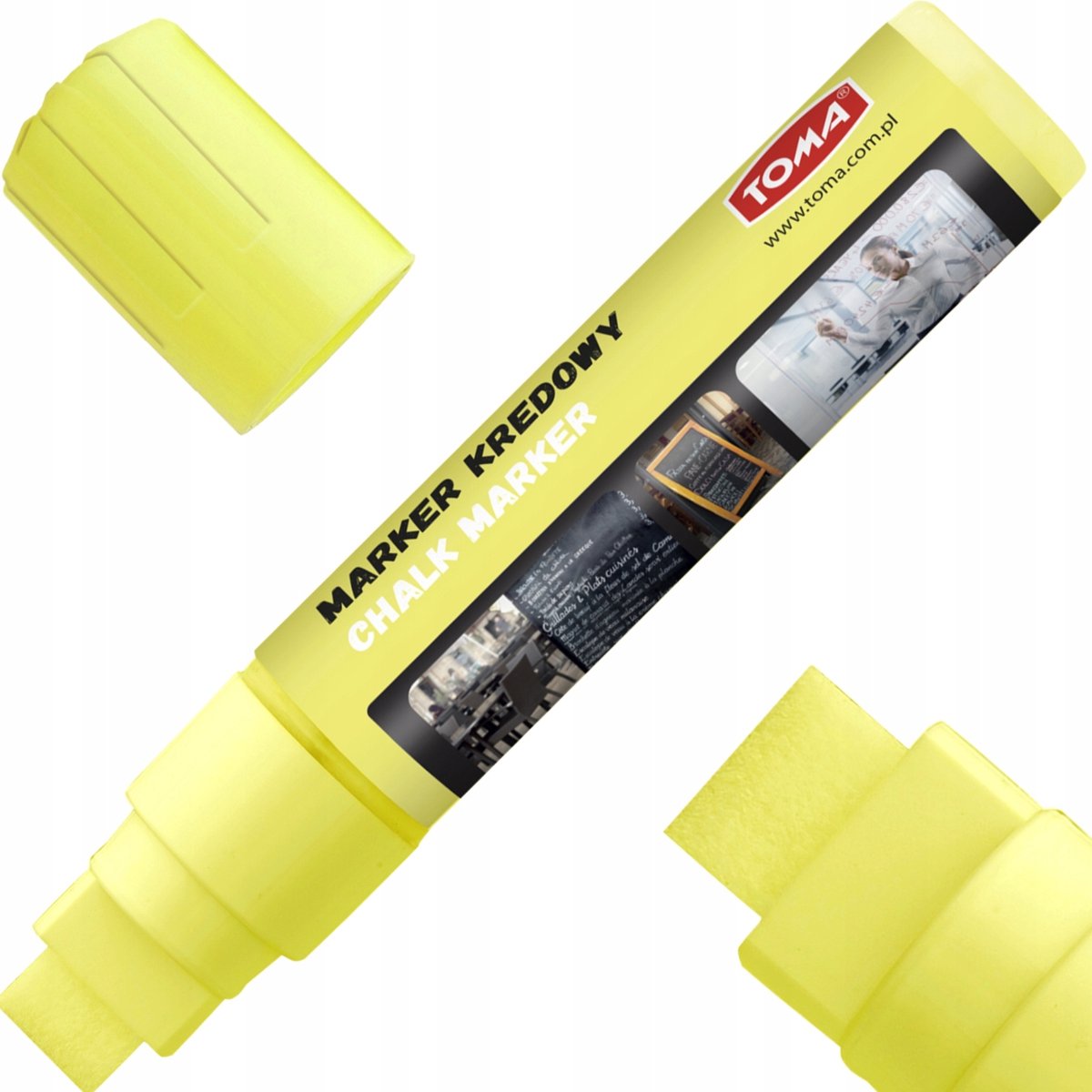 Toma krijtmarker TO-290, gele, afgeschuinde punt